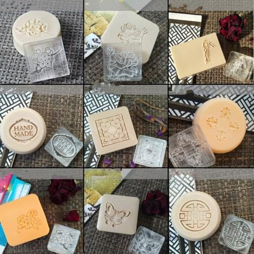 Natural handmade soap acrylic seal Mini DIY natural organic glass stamp chapter
