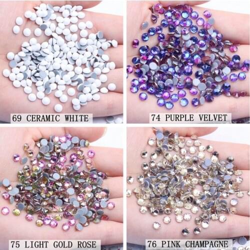 New Hotfix Glass Rhinestones ss6-ss30 Many Colors Nail Decorations Glue Backing Iron On Strass Diamond Perfect Shine