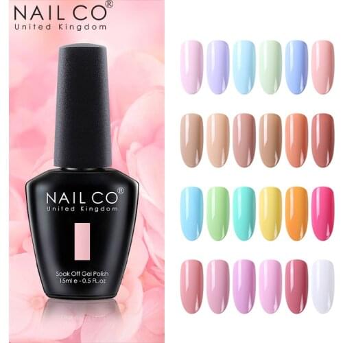 NAILCO New Arrivals Nude Pure Pink Colors Series 15ml Nail Art Gel Varnish Soak Off UV Gel Nail Polish Semi Permanent Nail Art
