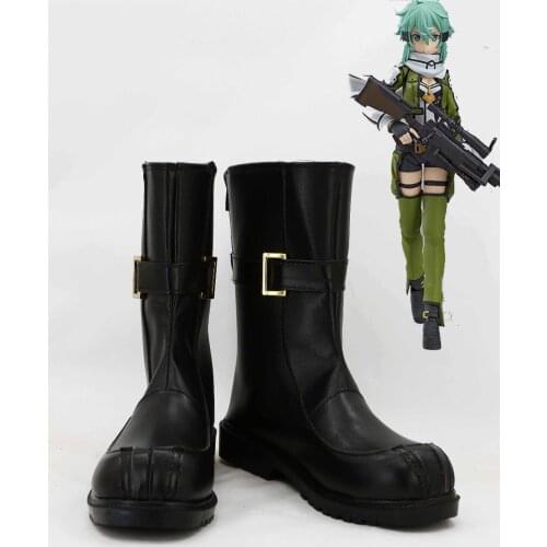 New Sword Art Online 2 Cosplay shoes Asada shino Anime Boots Tailor Made