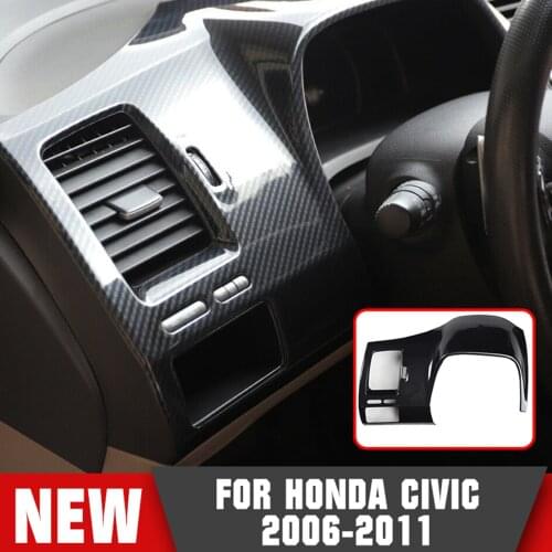 Dashboard Panel Frame Cover Trim ABS Carbon Fiber Style for Honda Civic 2006-2011 Car Decoration Accessories