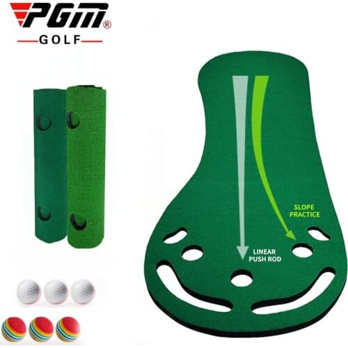Send 6 Balls PGM Golf Plush Blanket Putting Trainer 93*300cm Indoor Home Office Mini Green Club Practice Carpet Portable Version