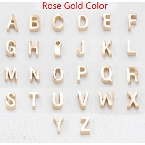 Stainless Steel A-Z Letter Initial Charms Alphabet Gold Color Pendants for Bracelet Necklace Crafts Making DIY Accessories