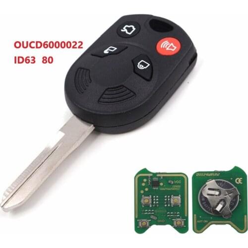 4 Buttons Car Key Remote for Ford Escape Edge Keyless shell Entry Combo FOB Remote OUCD6000022 With ID63 Chip 80 315MHz