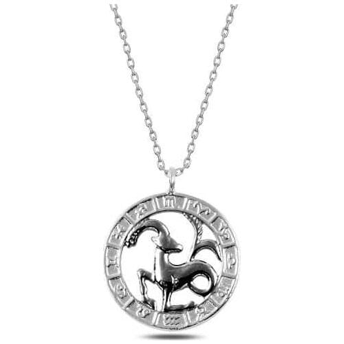 Silver Capricorn Sign Necklace