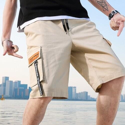 Pure Cotton Mens Cargo Shorts Summer 2021 Male Casual Shorts Boys Pocket Fashion Streetwear Pants Sports Long Bermuda Z032
