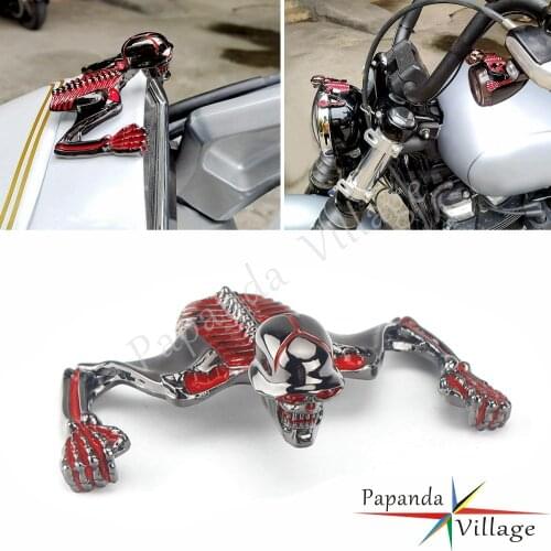 Steel Punk Skeleton Decorative Figure Motorcycle Headlight Visor Turn Signal Fender Skull Statue for Cafe Racer Bobber Chopper