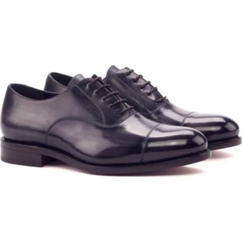 Oxford Style Bridegroom Wedding Dress Formal Office Best Men Shoes Black Genuine Original Business Designer Shoes