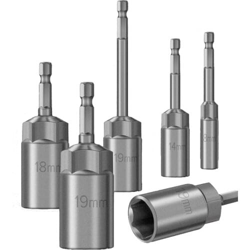 1Pcs Length 65mm/80mm Extra Deep Nut Driver Drill Bit with Magnetic 1/4" (6.35mm) Hexagon Driver For Power Tool