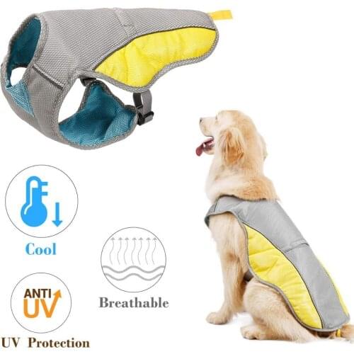 Summer Dog Cooling Vest Cooling Harnes For Dogs Adjustable Mesh Reflective Vest coat Quick Release Walking Pets Heatstroke Coat