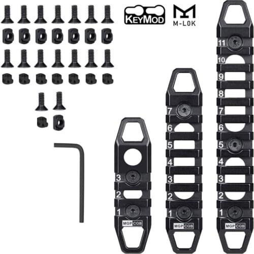 Tactical CNC 3 7 11 Slot 3" 7" 11" Picatinny Weaver Keymod MLok Rail Mount Sections for Hunting Airsoft Handguard Mount