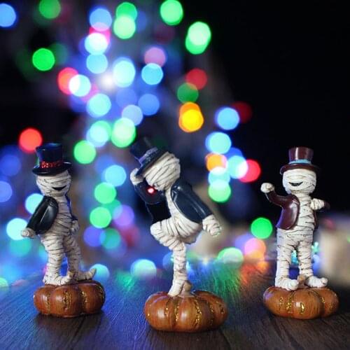 Dancing Doll Mummy Statue Desktop Pumpkin Office Home Figurines Bedroom Bookshelf Figures Halloween Party Holiday Adults Gift