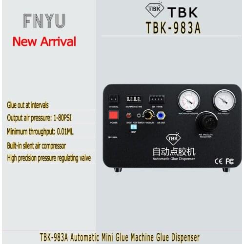 TBK-983A Automatic Glue Filling Machine Mini Glue Machine Semi-Automatic Built-in Pump UV Glue Dispenser Phone Repair Tool
