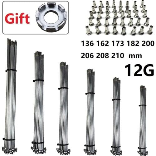 Silver Color Ebike Hub Motor Wheel Spokes Steel Diameter 2.56mm 12G Mountain Bike Spokes J-bend Steel Wires Bicycle Spokes Parts