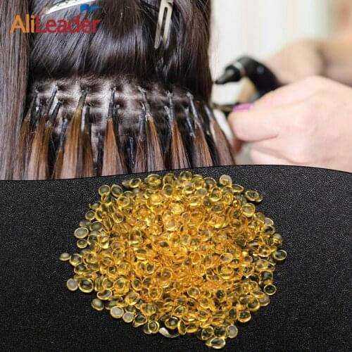 Alileader High Quality Italian Keratin Glue grain Yellow Transparent White Hot Melting Beads Keratin Glue For Hair Extension