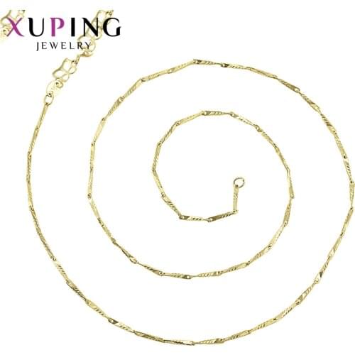 Xuping Jewelry Light Yellow Gold-color Plated Chain for Pendant Women Gift 45253
