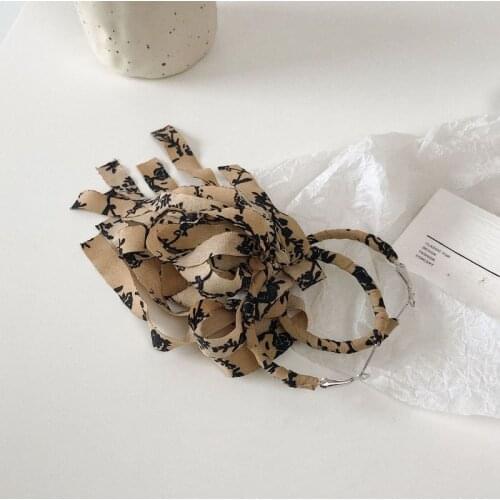 TIMEONLY Statement Butterfly Cloth Circle Dangle Earring for Women Ladies Charms Earrings Japanese Style Jewelry 2021 Hot Slae