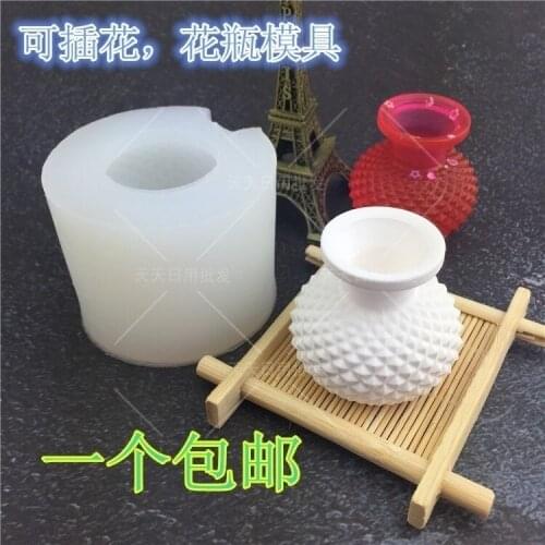 1Pcs 3D Flower bottle Shape Fondant Cake Stencils Chocolate vase Candy Mould Kitchen Cake Decorating Tools