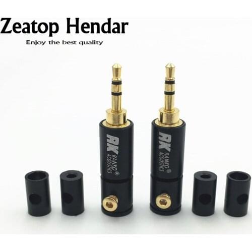 2Pcs Gold Plated 2.5mm 3 Pole Stereo Male Jack 2.5 Audio Plug Connector DIY Solder Adapter for 2mm 4mm 6mm Cable