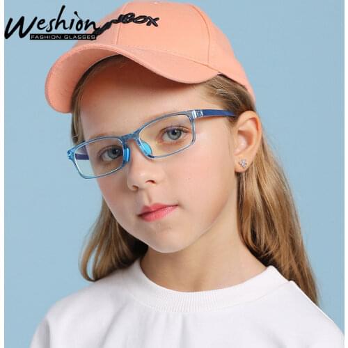 2020 Kids Anti-blue Light Glasses Teens R90 Bendable Silicone Eyeglasses For 4-12 Years Grade Computer Cellphone Glasses