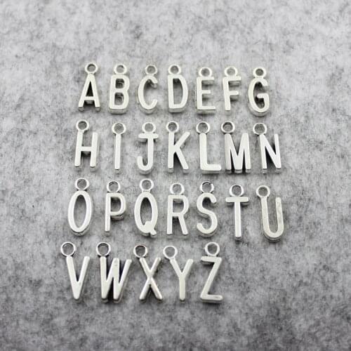 26 letters antique silver color alloy jewelry mixed style small Alphabet charms for bracelet (78 pieces/lot, 3 sets) ZAS1017-1