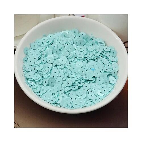 50g (4000pcs) 6mm Solid Colors Flat Round Sequins For Craft Designer DIY Accessories Middle Hole Solid Light Blue