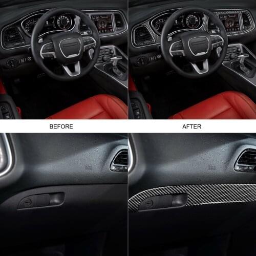 8PCS Stickers Set for Car Co-Driver Center Console Left Hand Drive Sticker for Dodge Challenger 2015-2020 auto styling