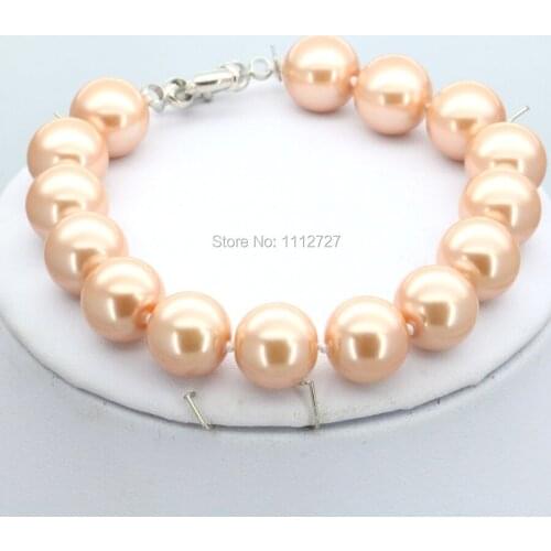 Accessories Gifts For Women Girls 10mm Orange Round Glass Pearl Beads Bracelet Hand Made Fashion Jewelry Making Design Wholesale