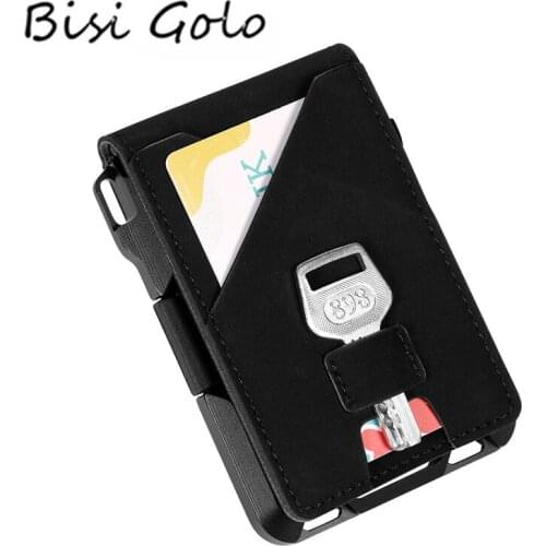 BISI GORO 2020 ID Smart Card Holder High Quality Business Card Case Fashion Aluminum Box Metal Men and Women RFID Money Bag