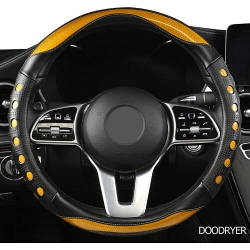 DOODRYER Carbon Fiber Leather Car Steering Wheel Cover For Acura TSX MDX RDX TL RSX TLX Integra