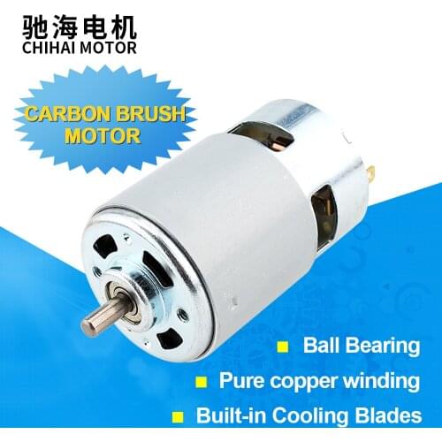ChiHai Motor CHR-S775 DC 12V 4100RPM 24V 8300RPM double Ball Bearing Large Torque Low Noise DC Motor