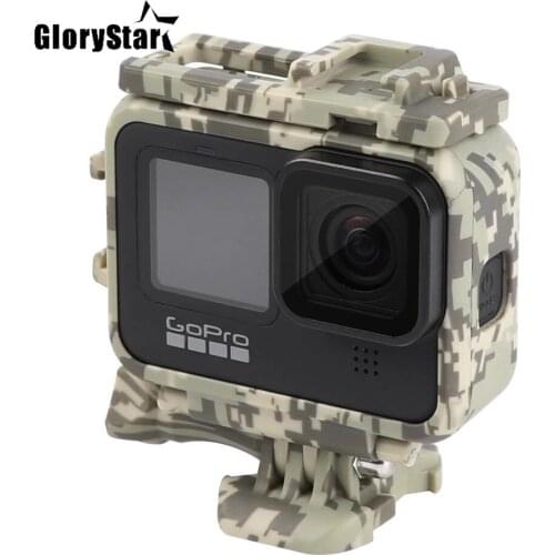 Camo Camouflage Frame Protective Housing Case Shell for GoPro Hero 9 Black Plastic Cold Boot Anti Falling Frame Cage for Gopro9