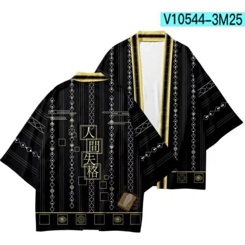Bungo Stray Dogs Dazai Osamu No Longer Human Japanese Kimono Haori 3D Fashion Summer Casual Cool Short Sleeve mens Cardigan