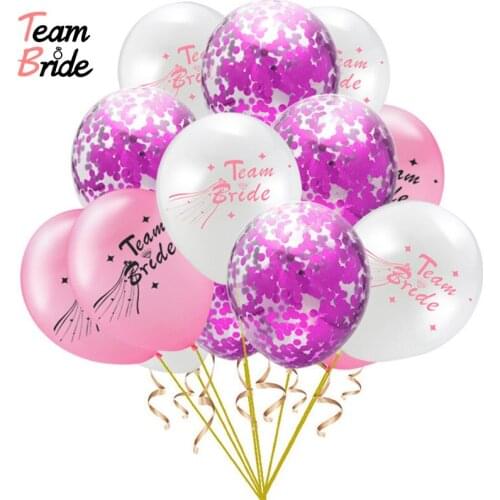 Team Bride 15pcs/Set Wedding Part Latex Balloon Confetti Baloon Set Hen Night Bachelorette Party Decorations Bridal Shower