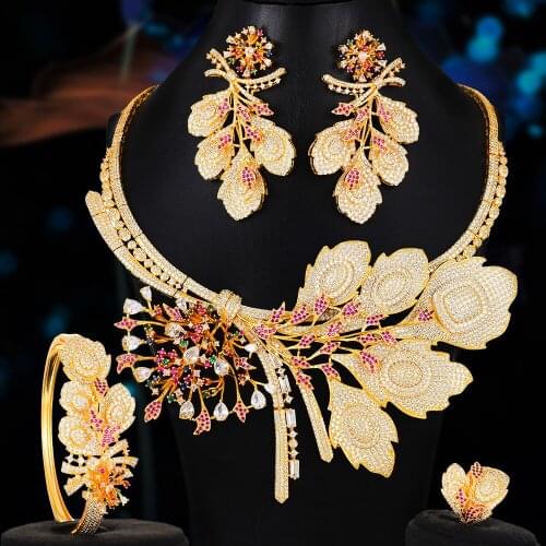 Missvikki Luxury Charm Bride Jewelry African Italian Flowers Noble Necklace Jewelry Sets Women Wedding Stage Performance Party