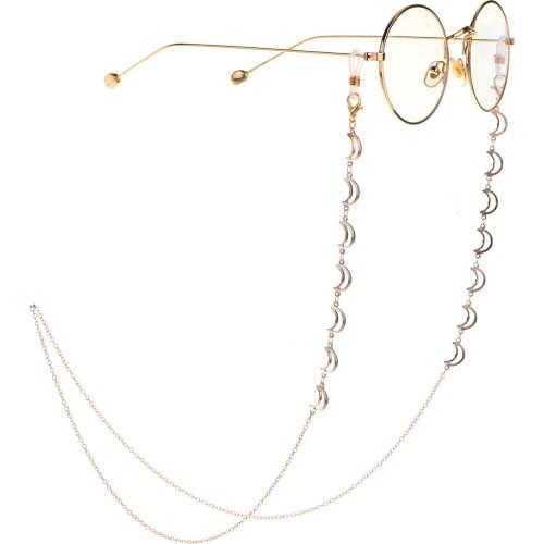 Hot Fashion simple handmade color-preserving Copper Moon chain glasses chain