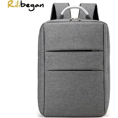 Fashion Double Lock Bagpack 14 Inch Laptop Backpack Men College Student High Capacity Travel Business Backpack Men Travel Bag