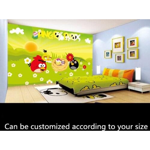 Custom papel DE parede infantil,the green bird murals for the childrens room and bedroom boys girls background wall paper