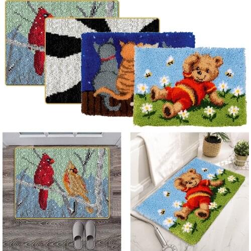 Animals Carpet Making Embroidery, Handmade Interlocking Hook Kit DIY
