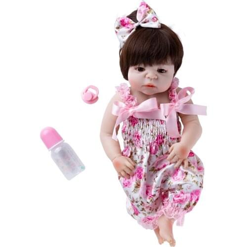 New Pattern Rose knickerbockers doll 55CM Full Body silicone doll Girl Reborn Baby Doll Birthday Gift Dressing doll