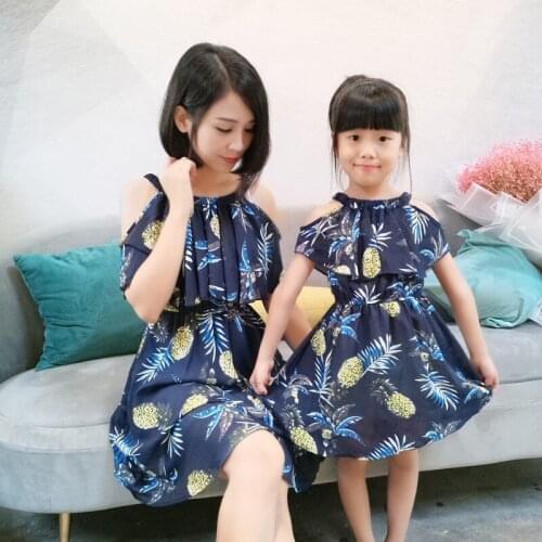 Family matching mother daughter mommy and me clothes family look girls korean clothing women summer beach dress outfits 40