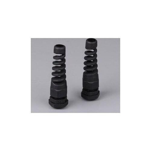 PG7 black plastic flex spiral cable gland cable joint waterproof cable gland IP68.CE.ROHS