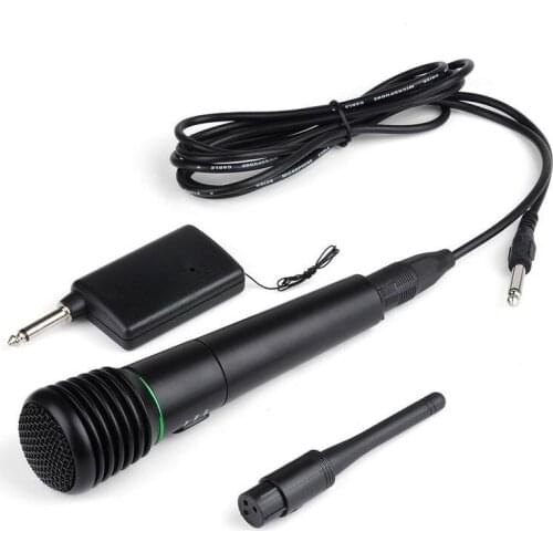 Wired or Wireless 2in1 Handheld Microphone Mic Receiver System Undirectional for Speeches Meetings Karaoke Music performces