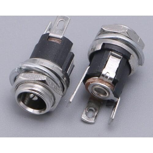10pcs/set Connector DC Power Jack Socket Female Panel Mount Connector 5.5*2.1mm New Arrival