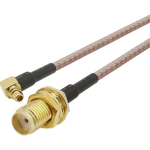 RF SMA Female to MMCX Male Right Angle Pigtail Cable RG316D Double Shield Silver Low Loss SMA-MMCX Adapter