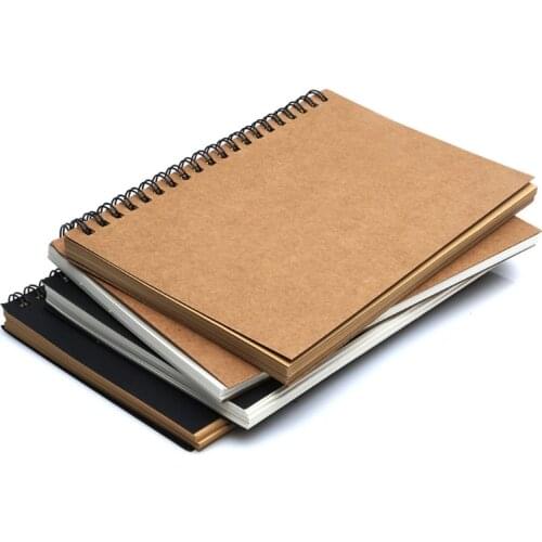 Reeves Retro Spiral Bound Coil Sketch Book Blank Notebook Kraft Sketching Paper C5AE
