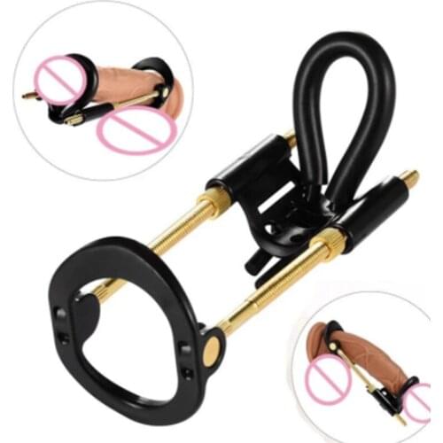 Vibrator Free Silicone Penis Ring Adult Sex Toys Hybrid Penis Extender Sliding Stretcher Adjustable Length Threaded Rods