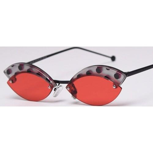 Veshion Alloy Rimless Black Dots Print Sunglasses Men Women Fashion Shades UV400 Vintage Glasses