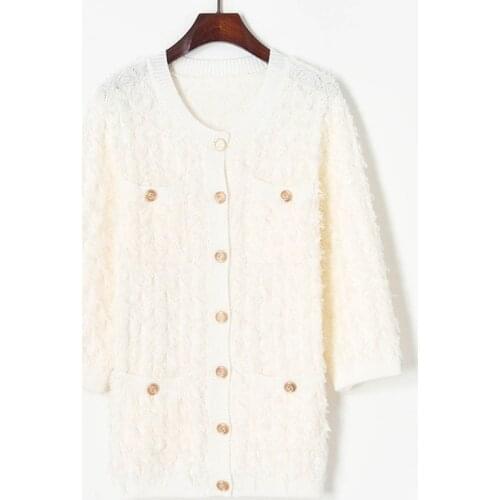 2021 Women Sweater Cardigan White Knitwear Casual Tops Spring Autumn Tassel Long Sleeve Vintage Korean Style Clothing