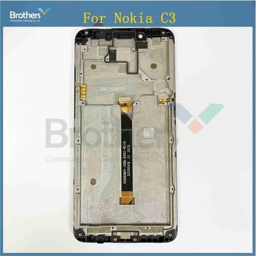 5.99' LCD Screen for Nokia C3 LCD Display TA-1258 With Frame Assembly Touch Screen Digitizer Phone Replacement Part Test